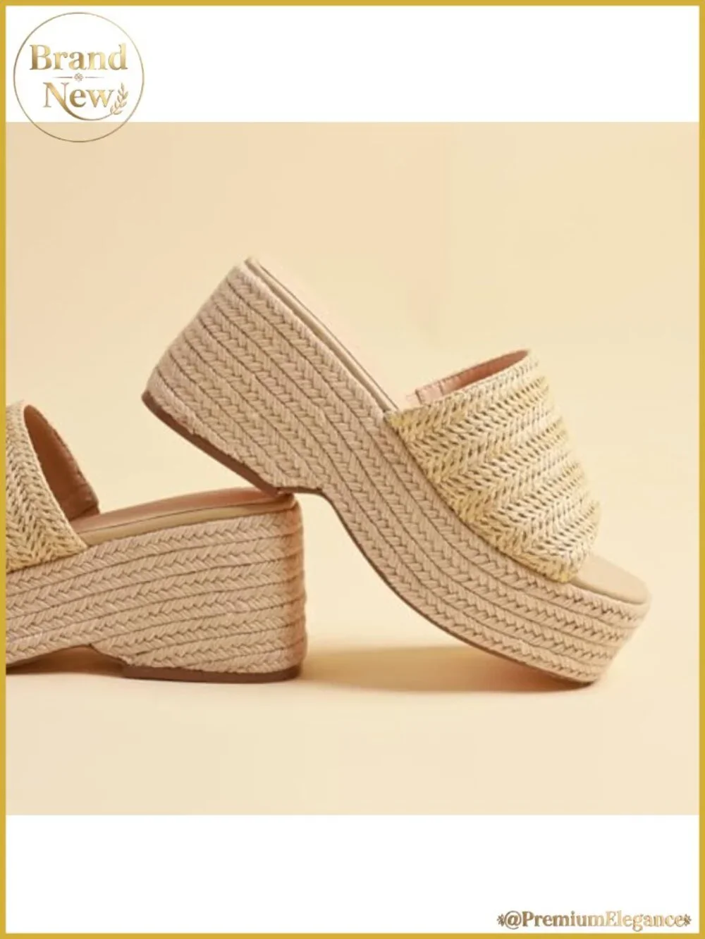 Platform Wedge Sandals Open Toe Faux Leather Summer Beach Shoes